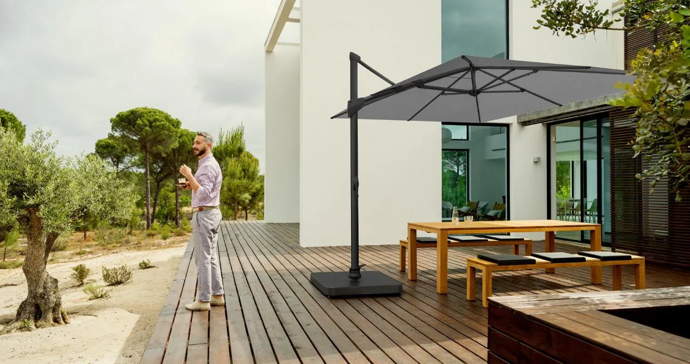 Fortano Easy Umbrella on a terrace