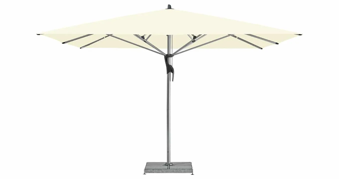 Fortero Centre pole umbrella with base and ecru canopy