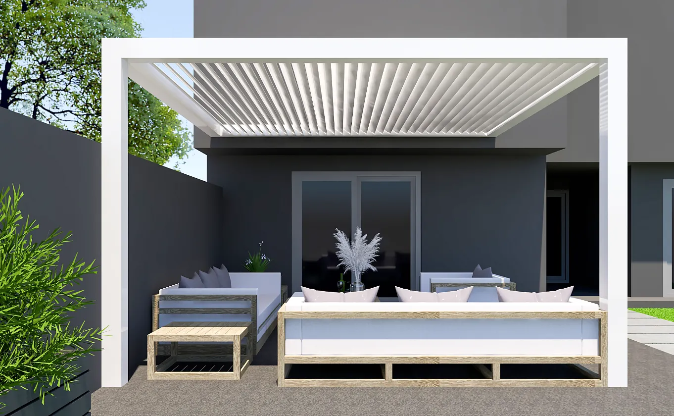 fixed roof pergola