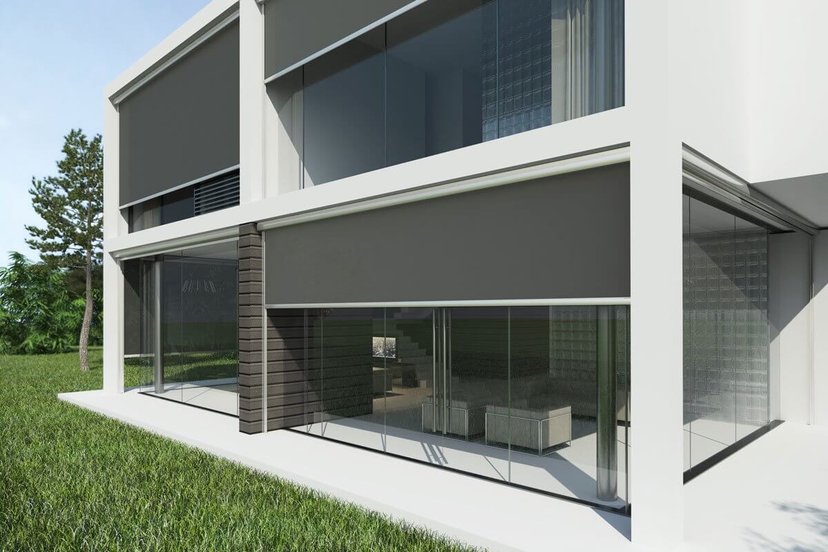 Outdoor blinds installed on a terrace